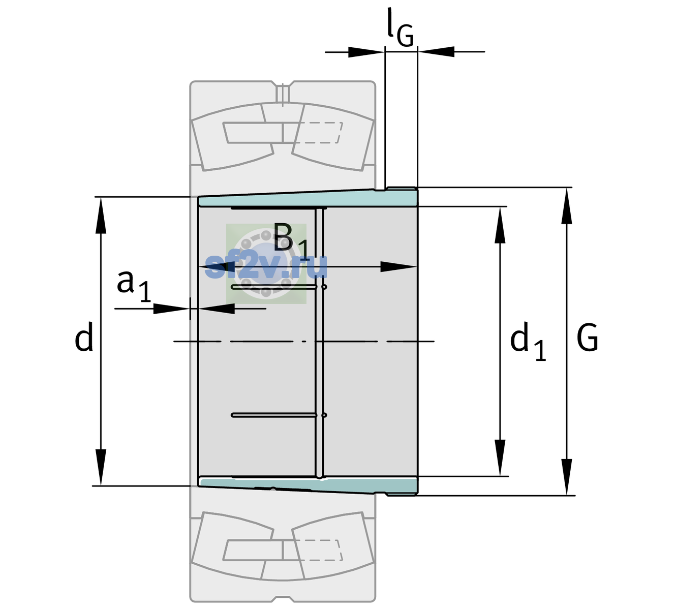 Схема подшипника AH3134A-H