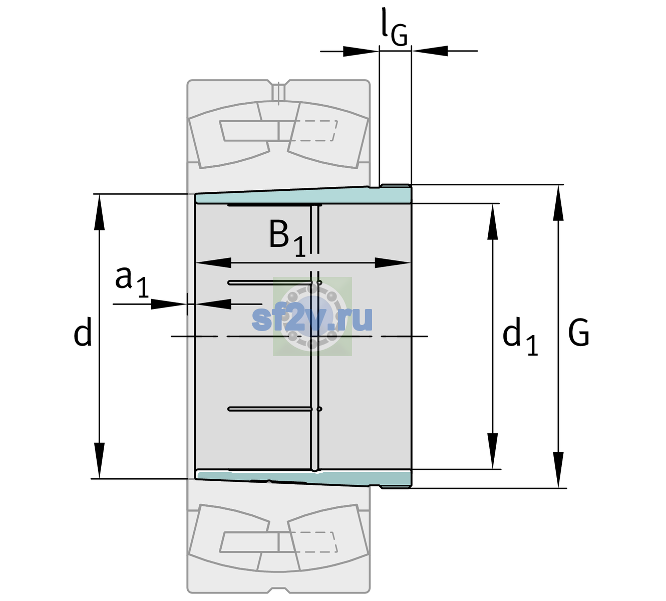 Схема подшипника AH31/530A-H