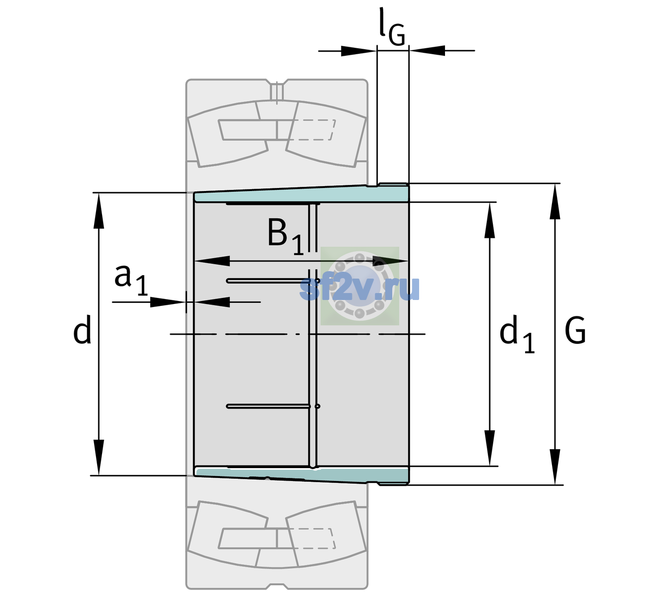 Схема подшипника AH31/600A-H