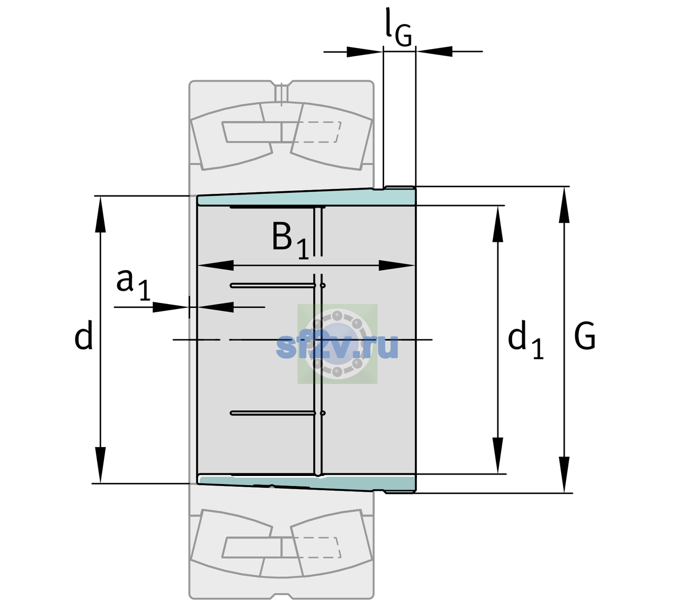 Схема подшипника AH31/950A-H