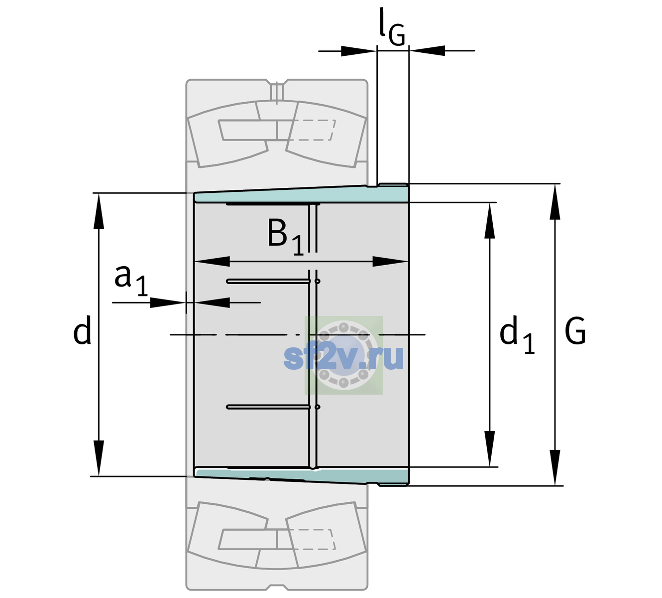 Схема подшипника AH32/530A-H