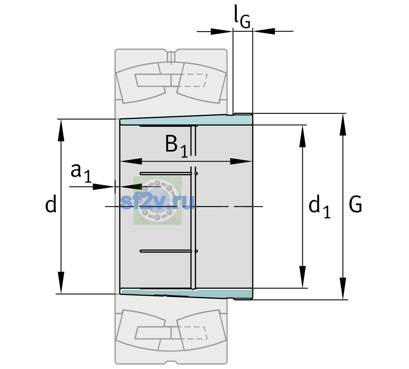 Схема подшипника AH32/530AG-H