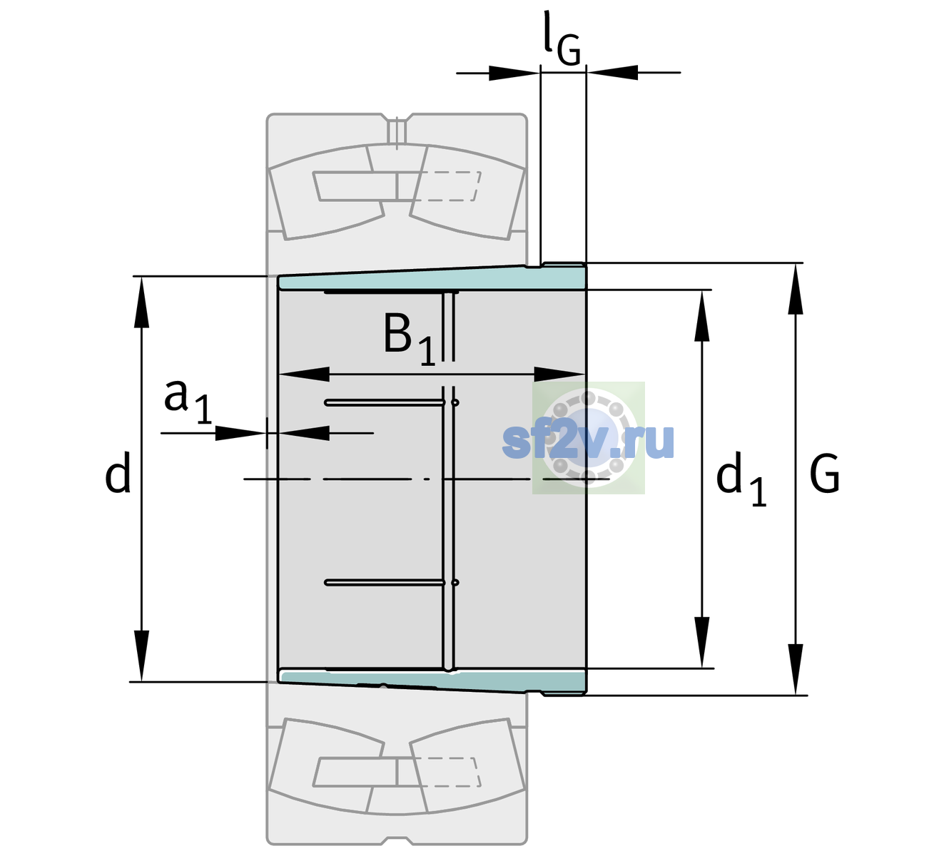 Схема подшипника AH3268G-H