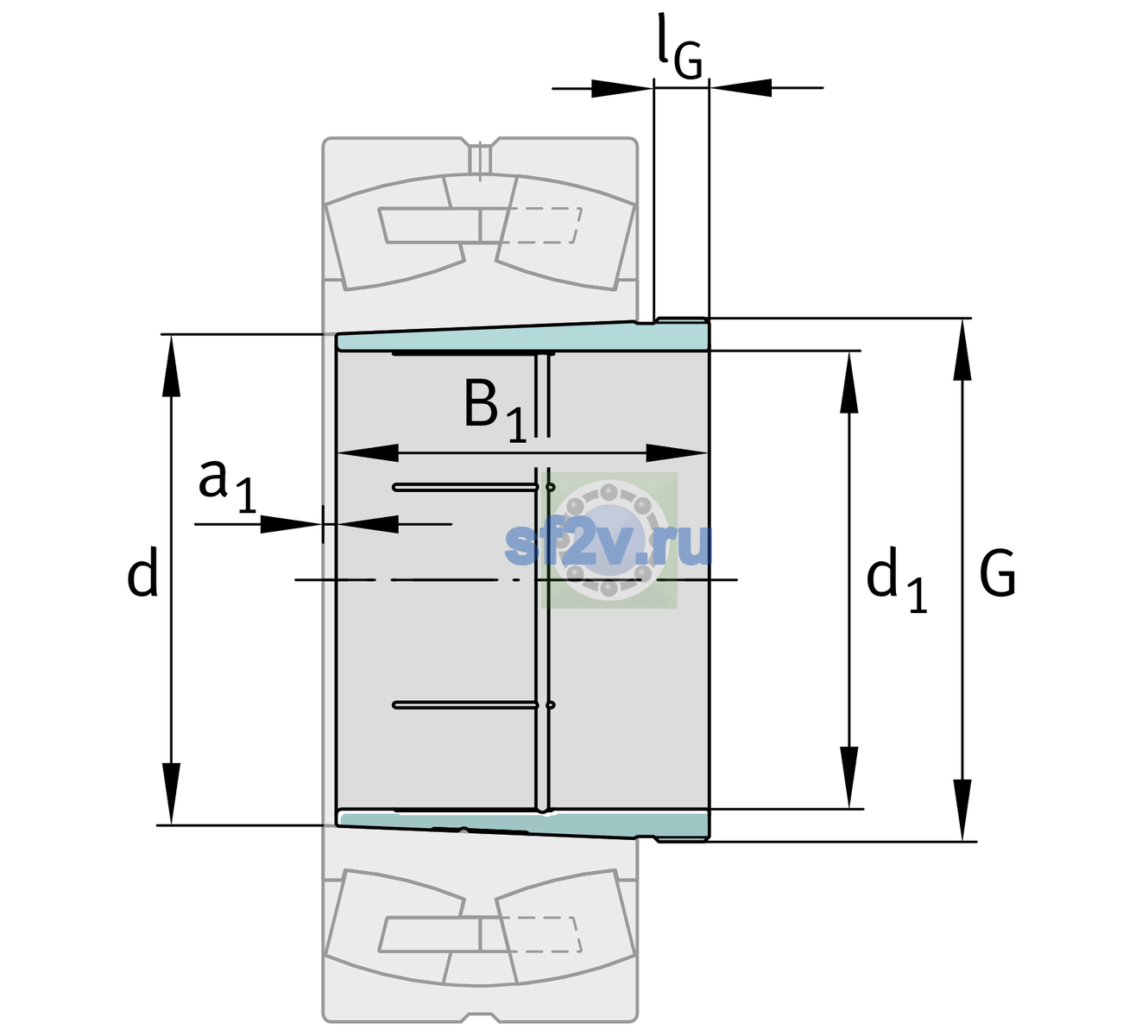 Схема подшипника AH32/710AG-H