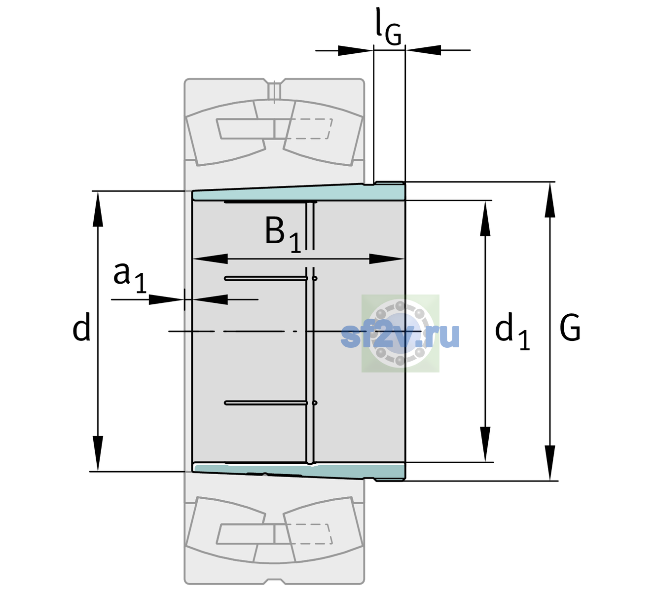 Схема подшипника AH32/900A-H
