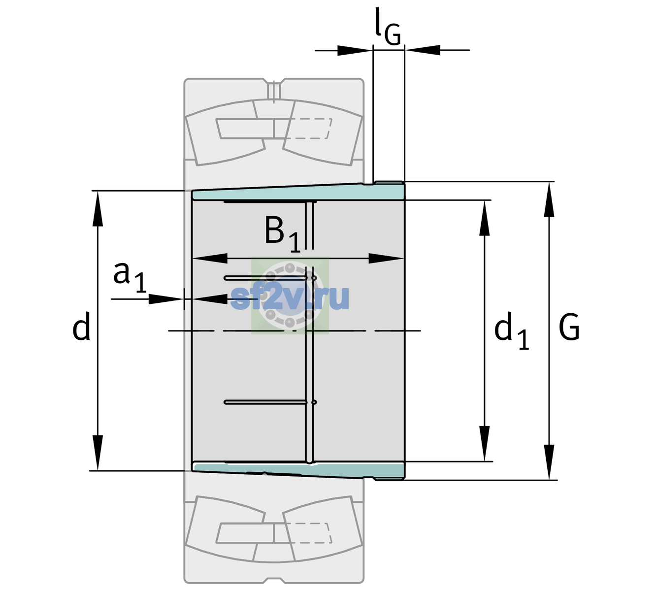 Схема подшипника AH32/950A-H