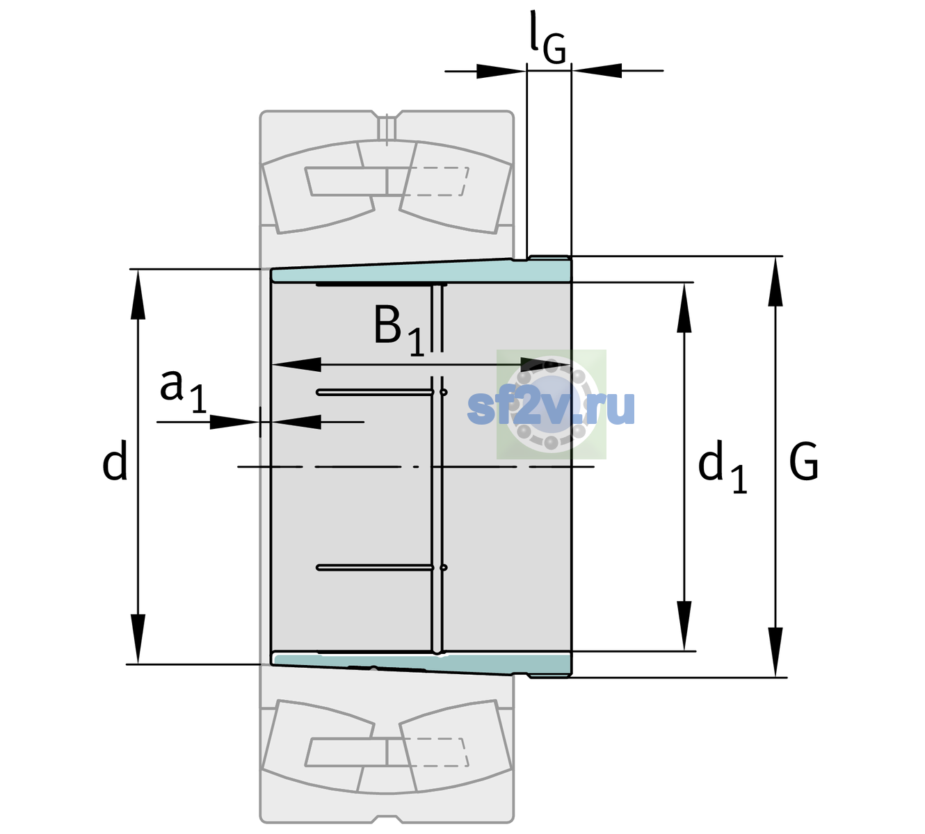 Схема подшипника AH38/900-H