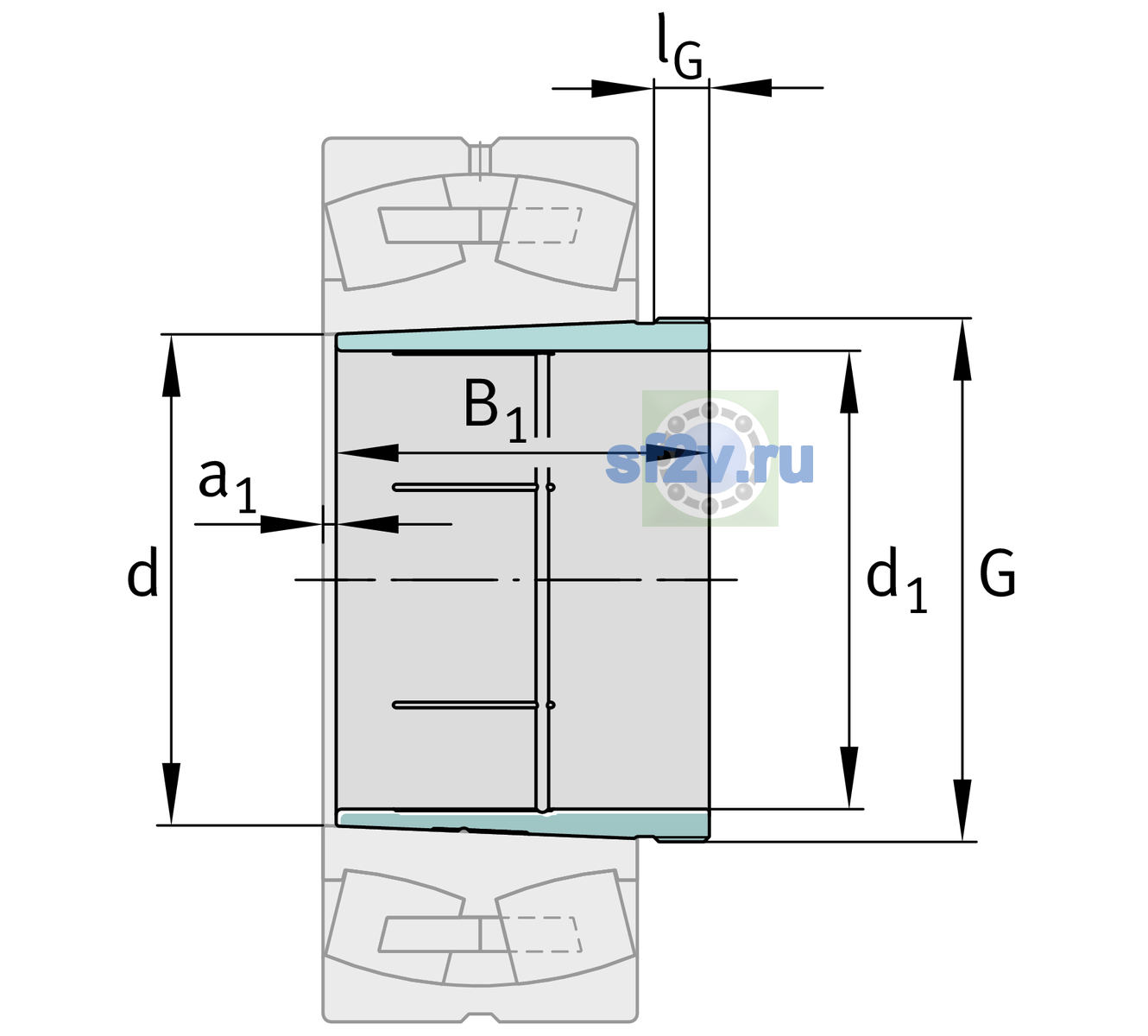 Схема подшипника AH39/1250-H