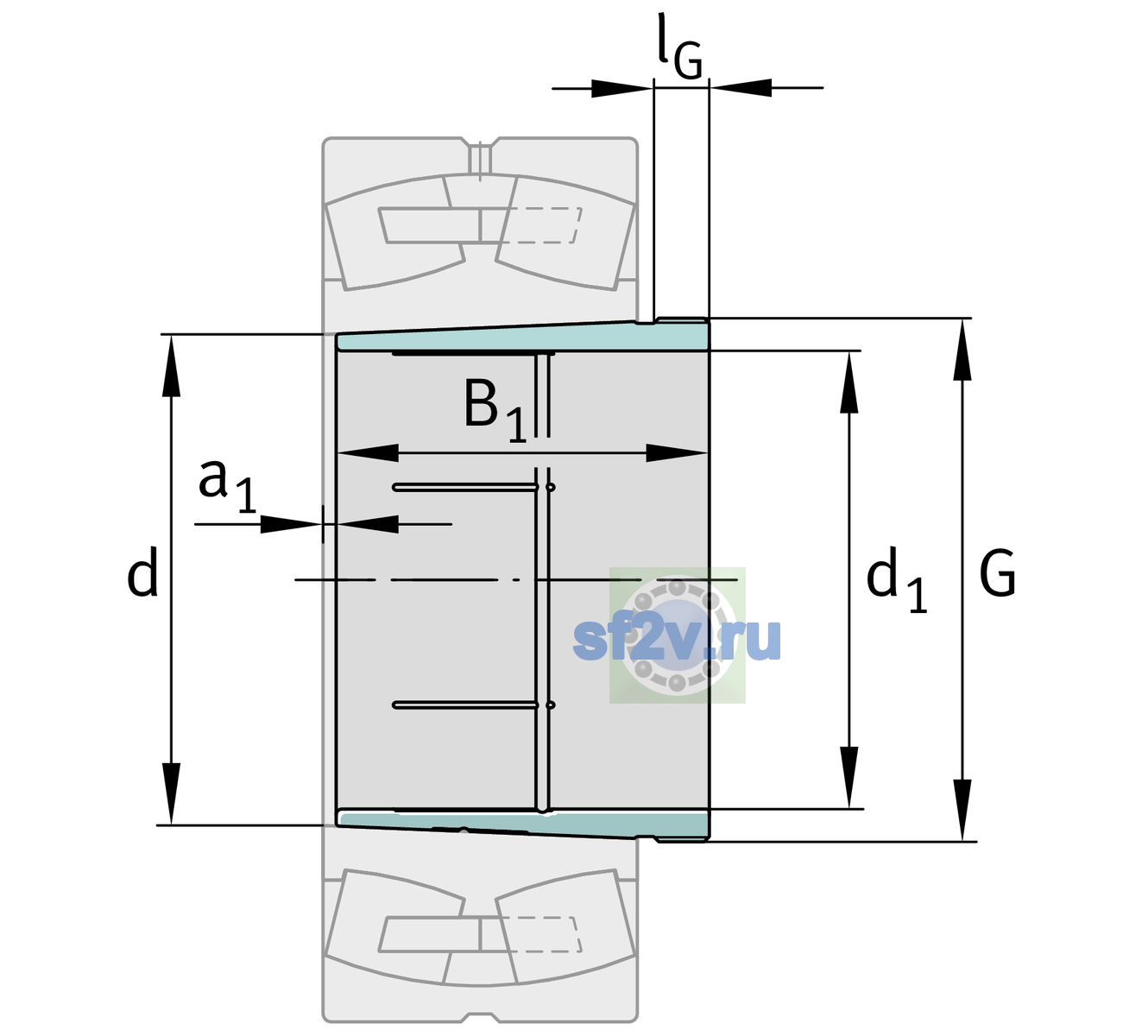 Схема подшипника AH39/670G-H