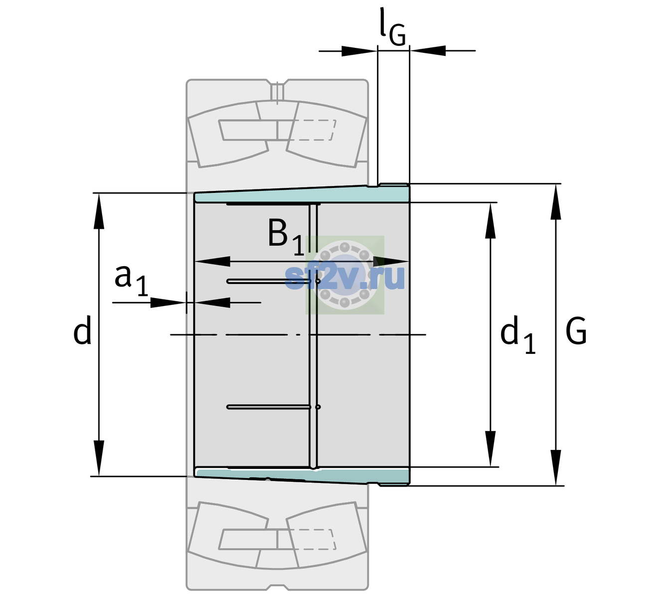 Схема подшипника AH3968G-H