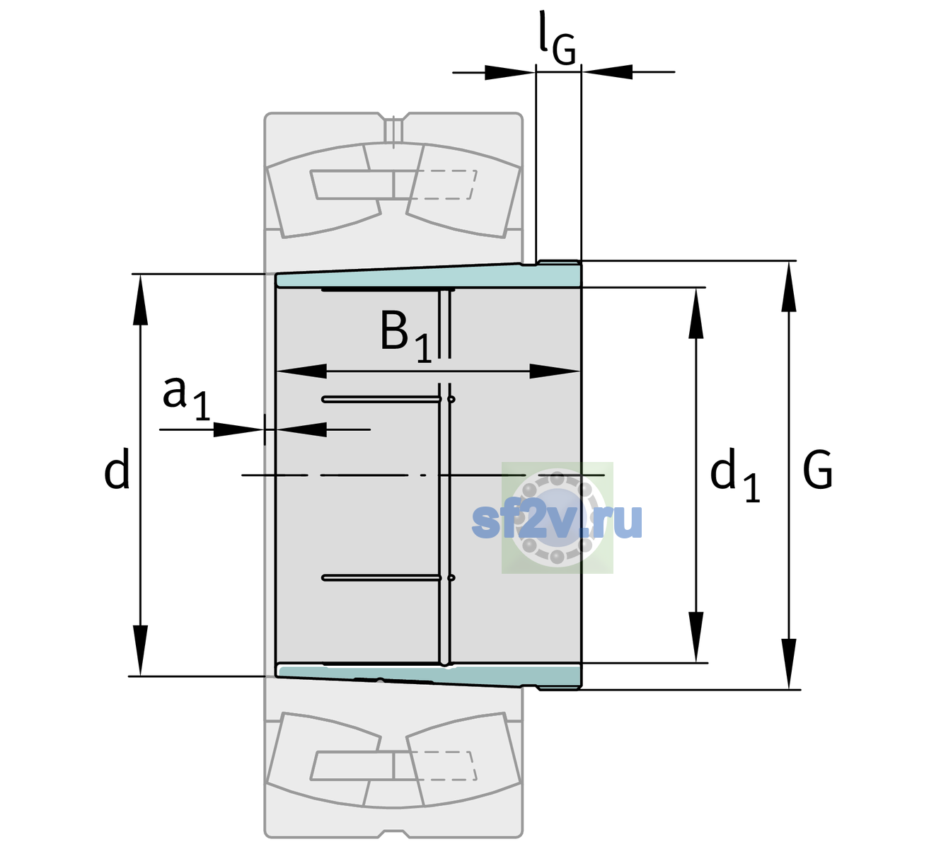 Схема подшипника AH39/710G-H