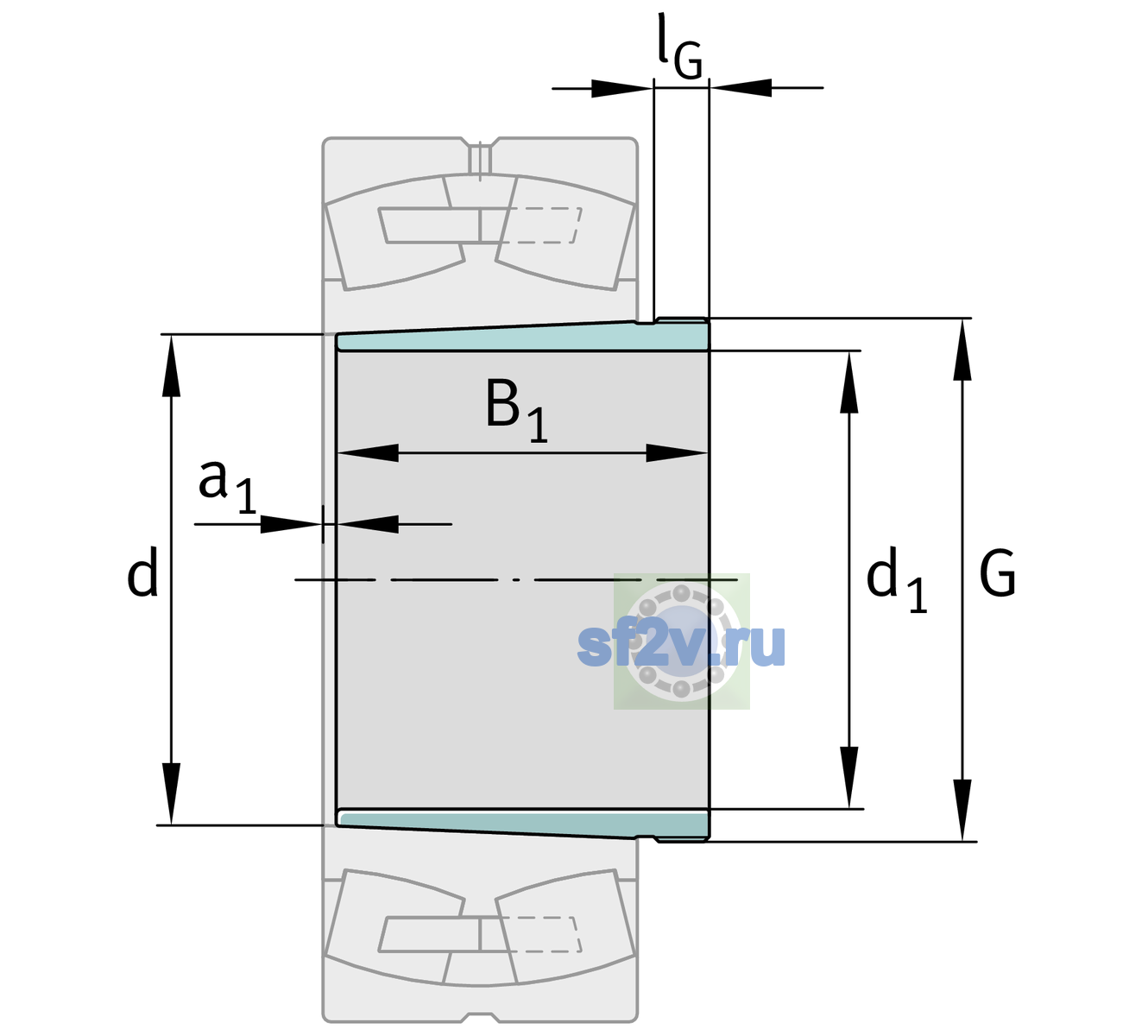 Схема подшипника AHX3024
