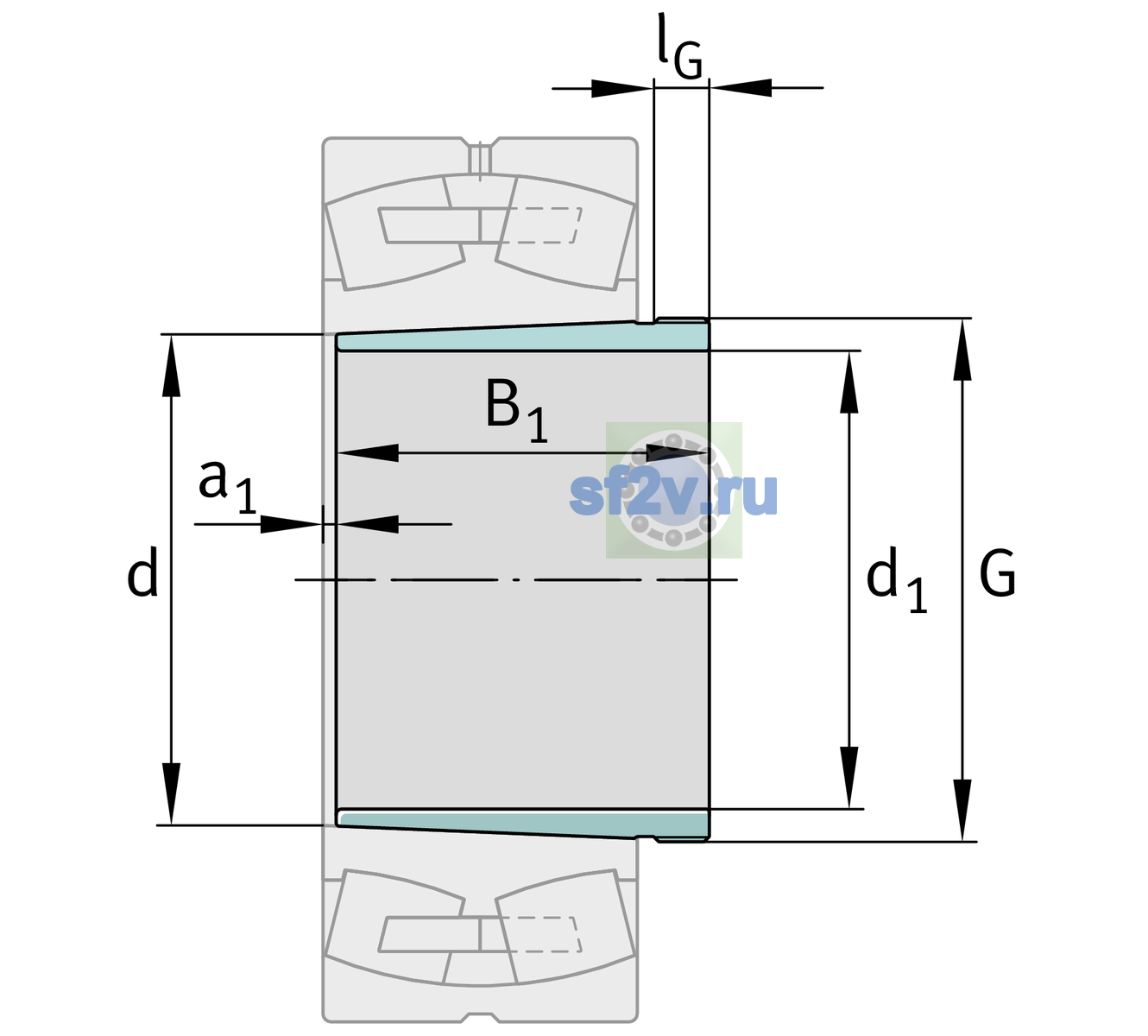 Схема подшипника AHX3222A