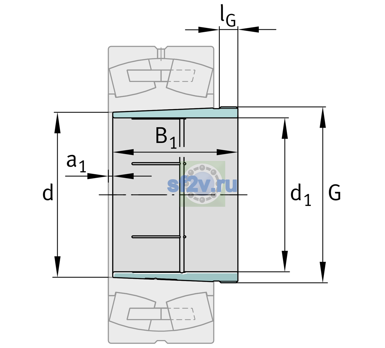 Схема подшипника AHX3296G-H