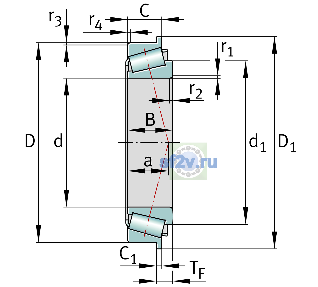 Схема подшипника AK342-332-B