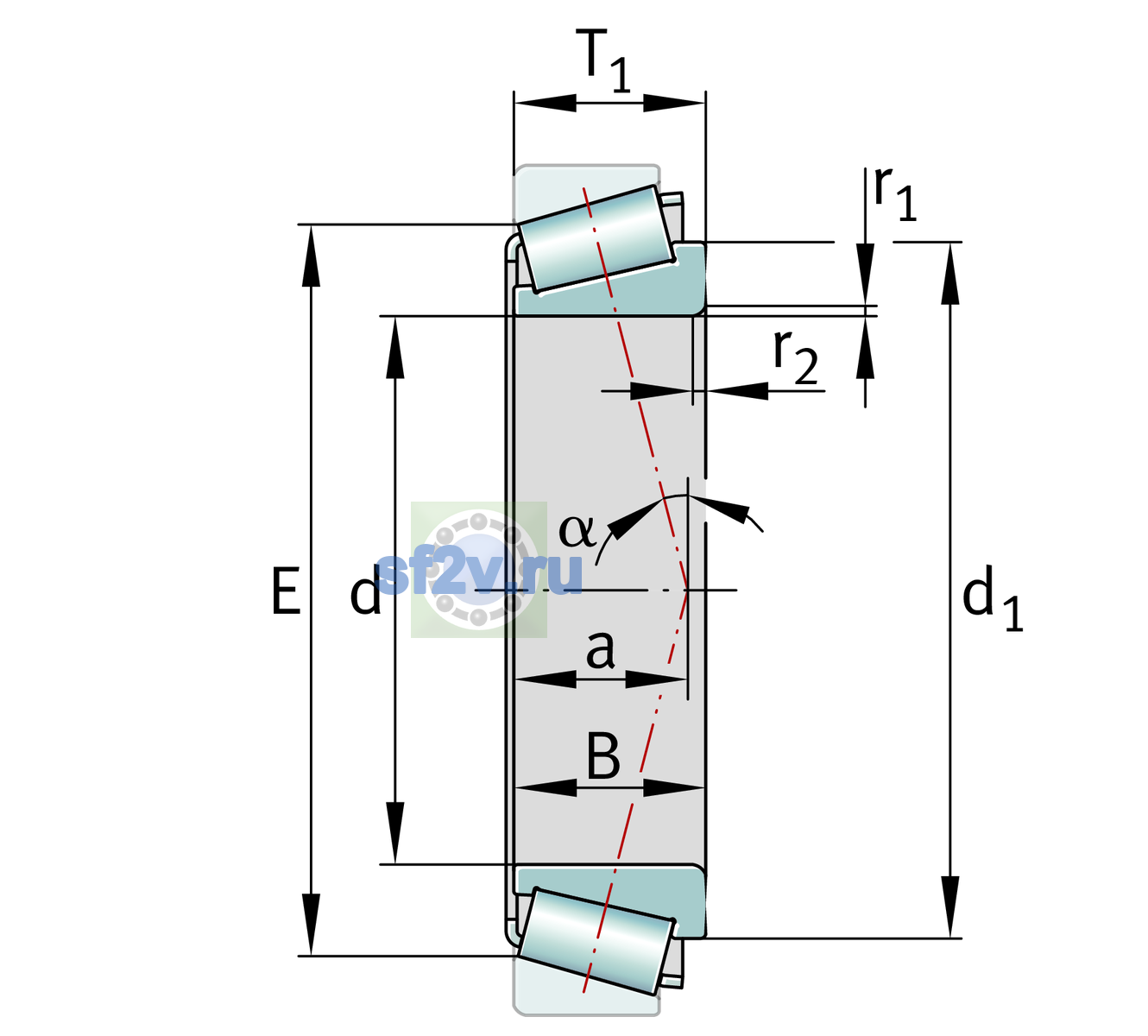 Схема подшипника AK47686-XL-W60B