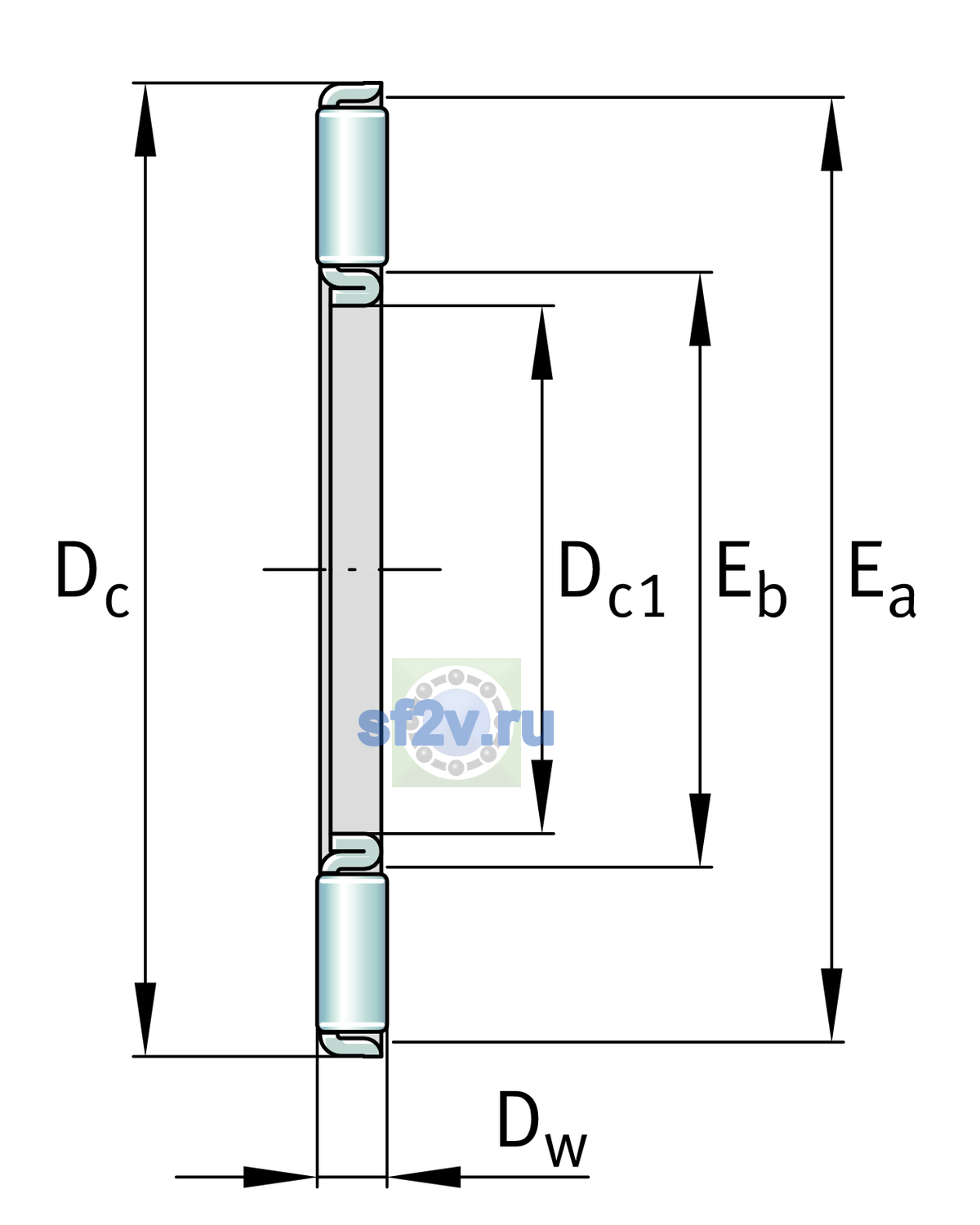 Схема подшипника AXK1024-A/0-10