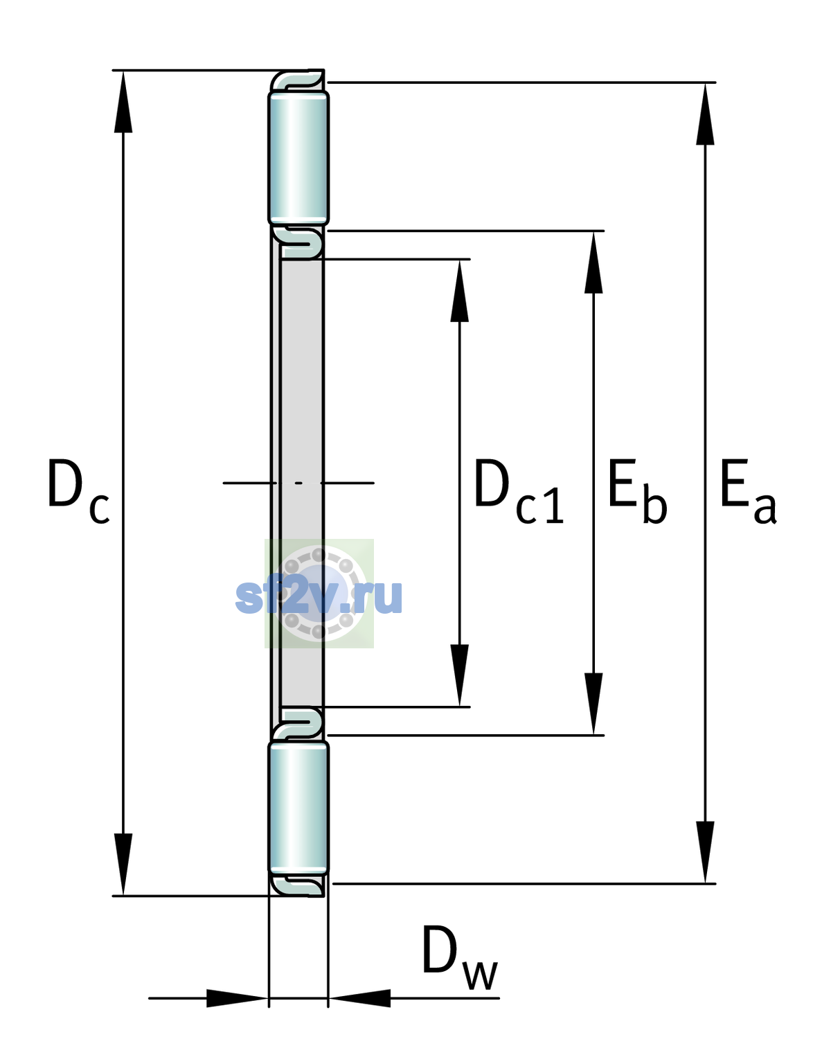 Схема подшипника AXK1226-A/0-10