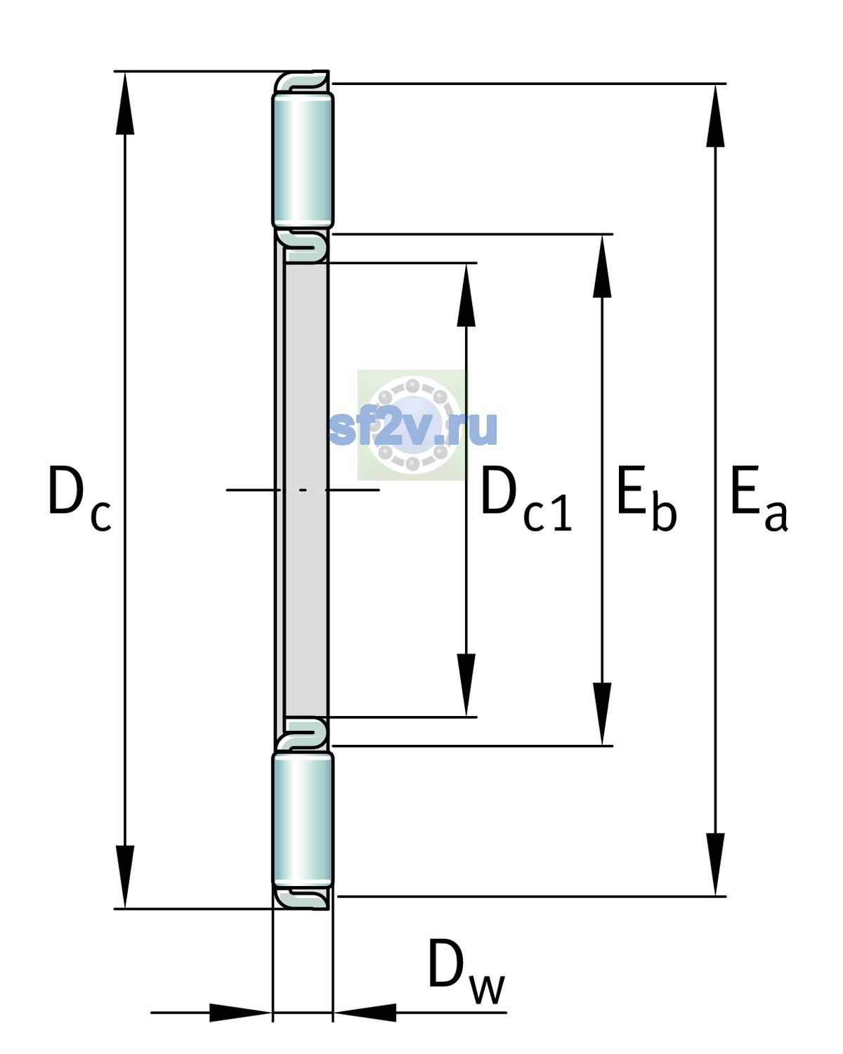 Схема подшипника AXK3552-A/0-10
