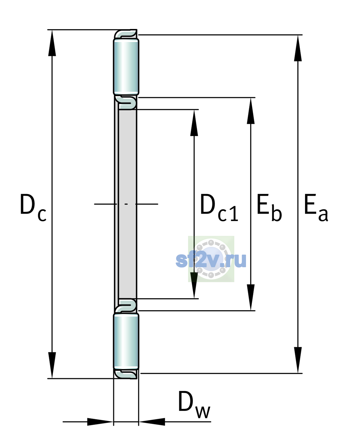 Схема подшипника AXK4060-A/0-10