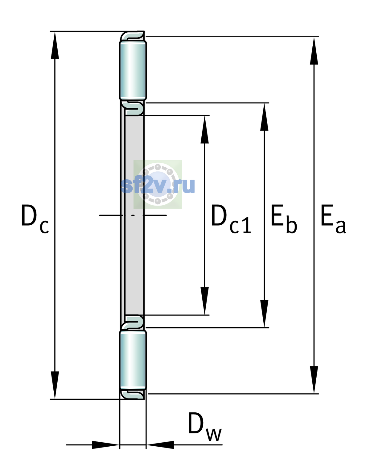 Схема подшипника AXK5070-A/0-10