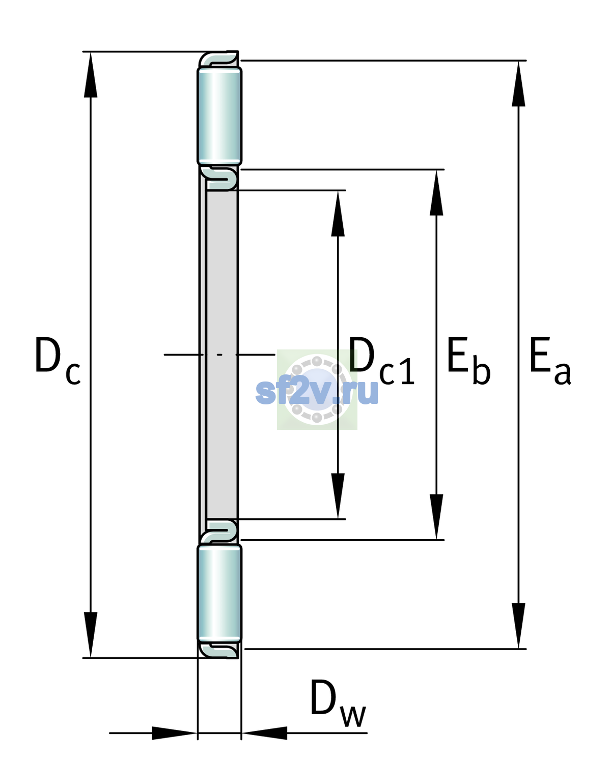 Схема подшипника AXK5578-A/0-10