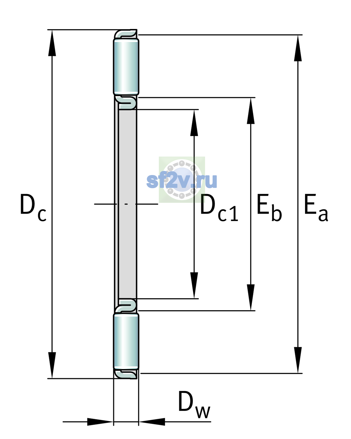 Схема подшипника AXK80105-A/0-10