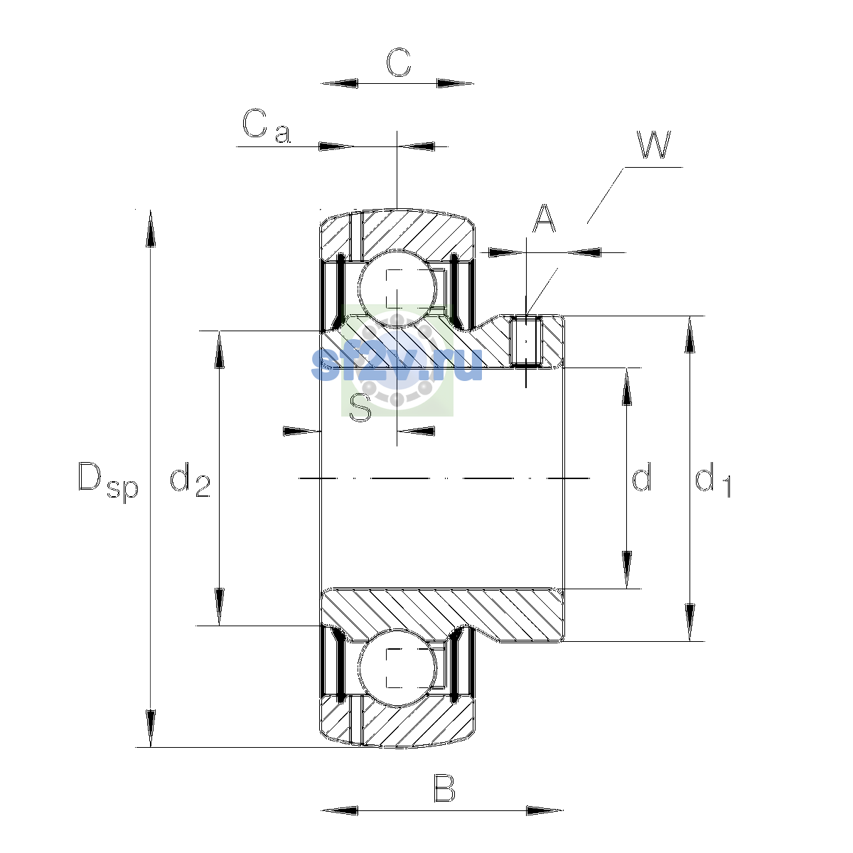 Схема подшипника AY12-XL-NPP-B