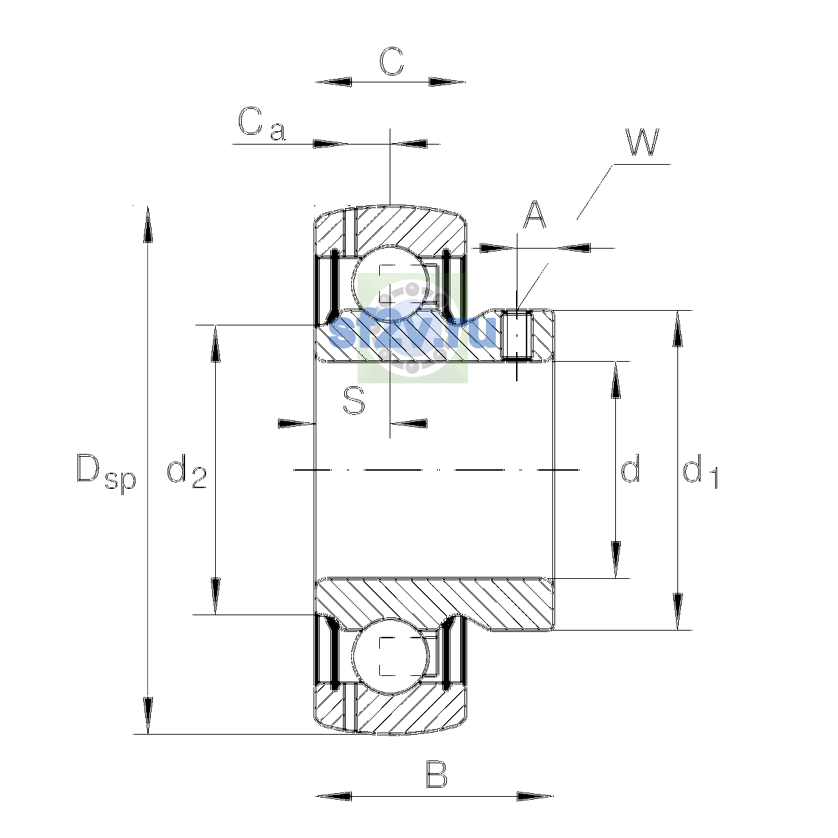 Схема подшипника AY15-XL-NPP-B