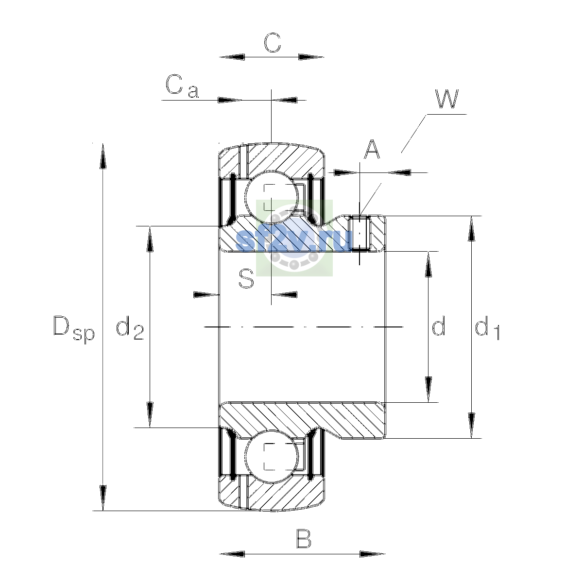 Схема подшипника AY20-XL-NPP-B