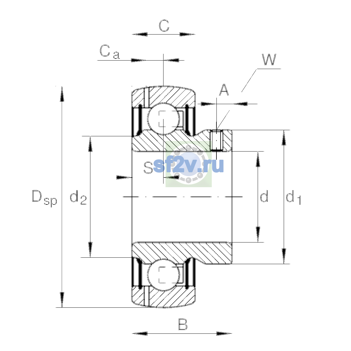 Схема подшипника AY25-XL-NPP-B