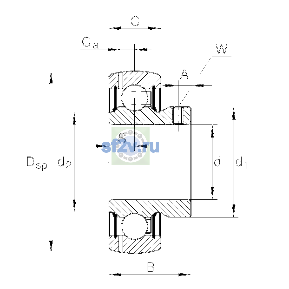 Схема подшипника AY30-XL-NPP-B