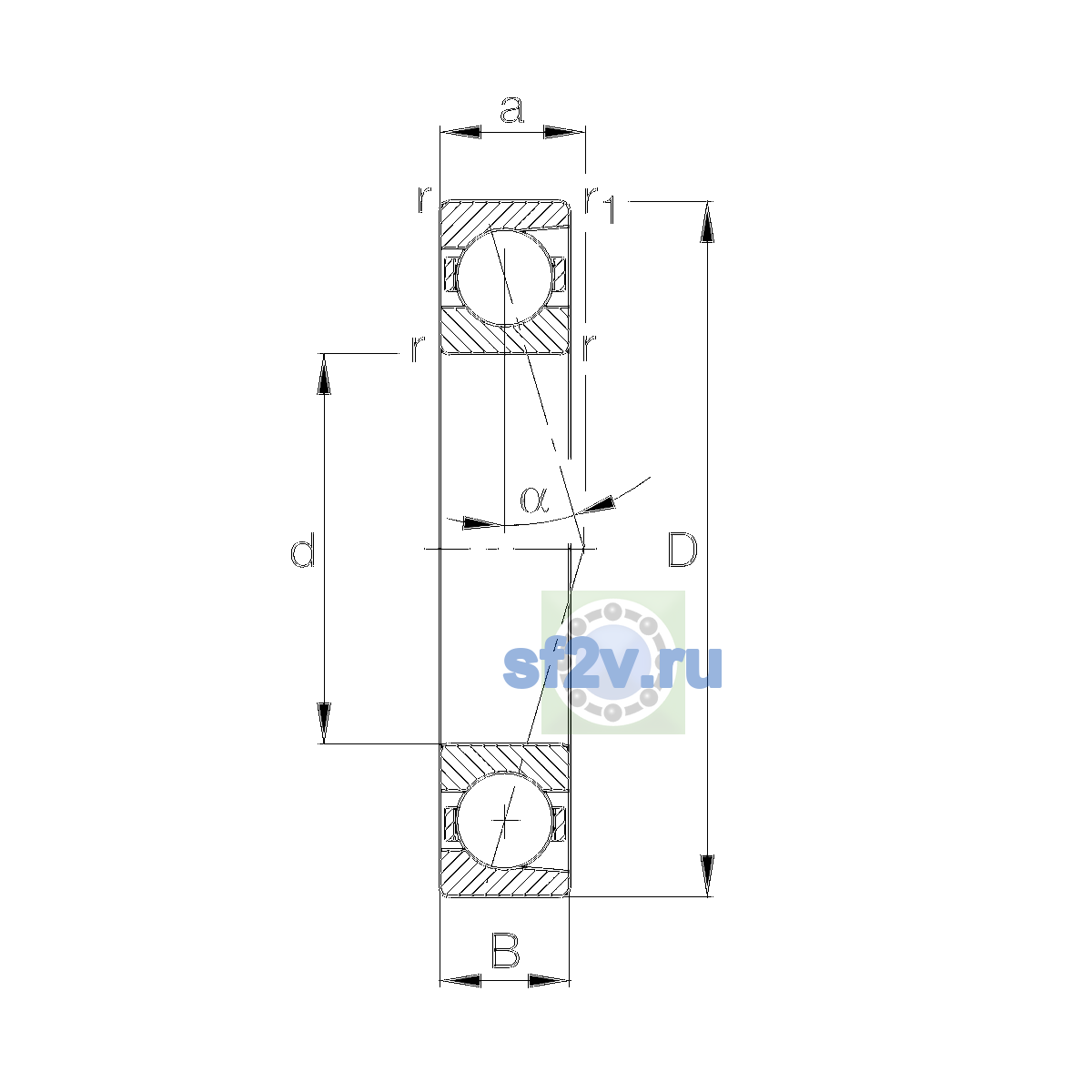 Схема подшипника B7021-C-T-P4S-UL