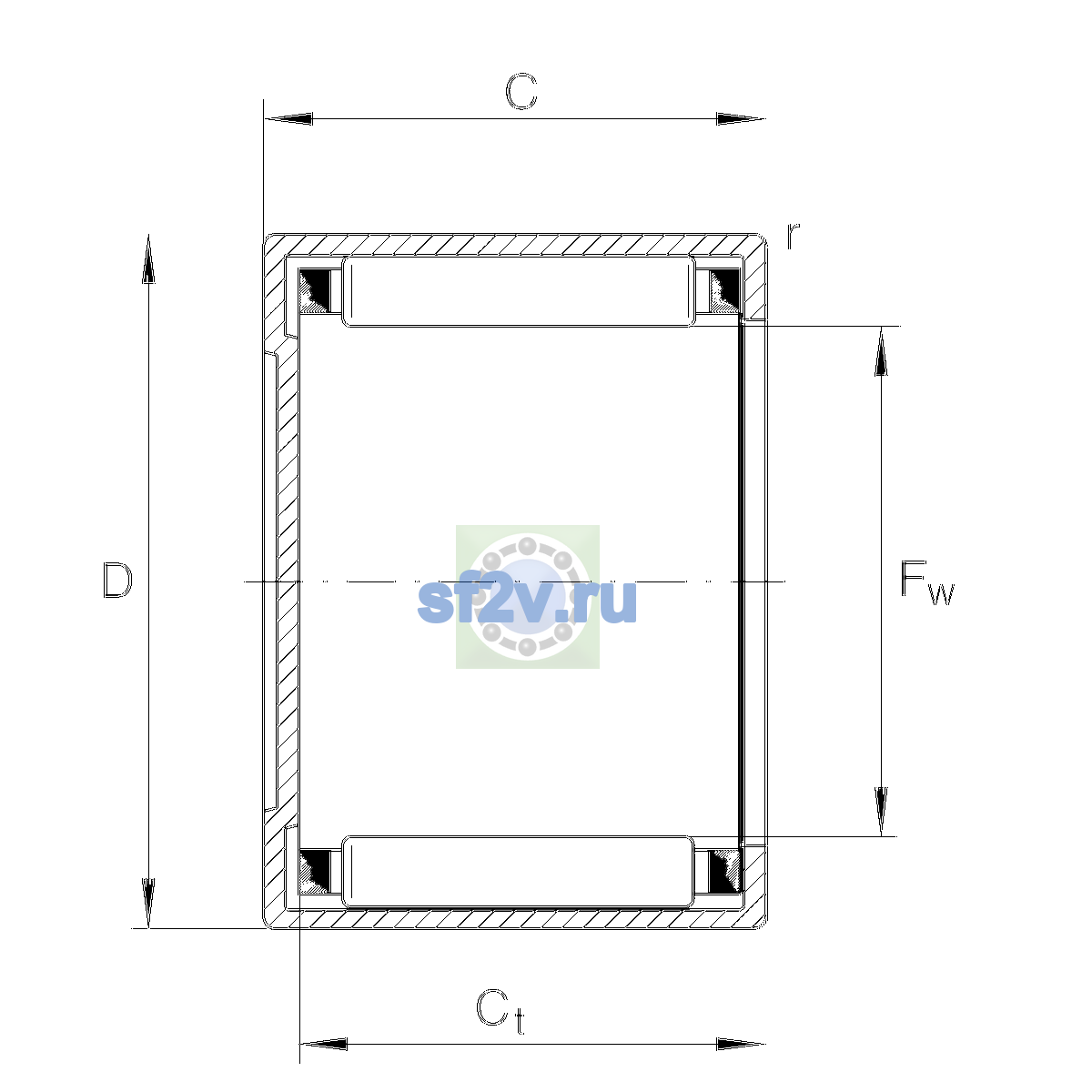 Схема подшипника BK0609-B-L271