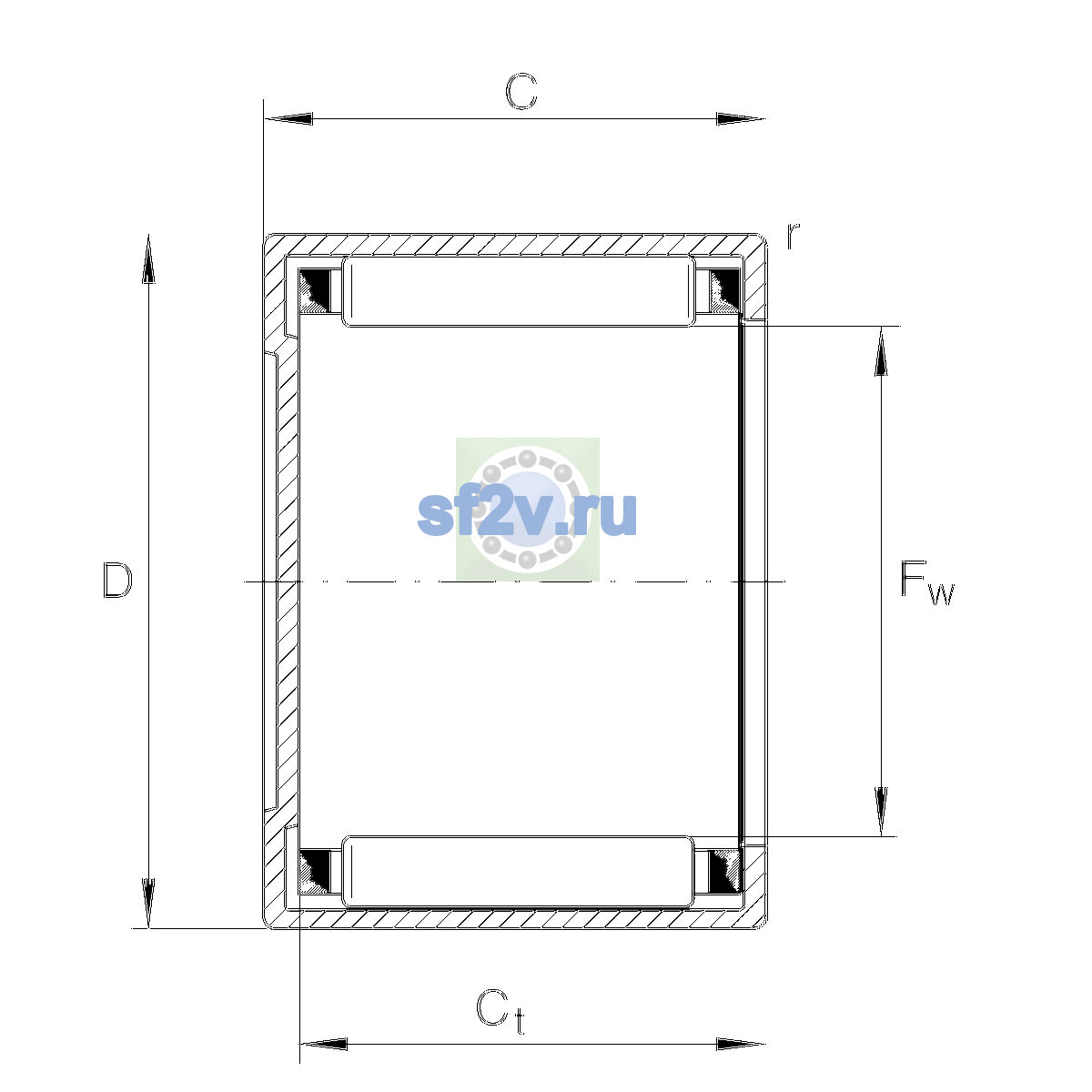 Схема подшипника BK0808-B-L271