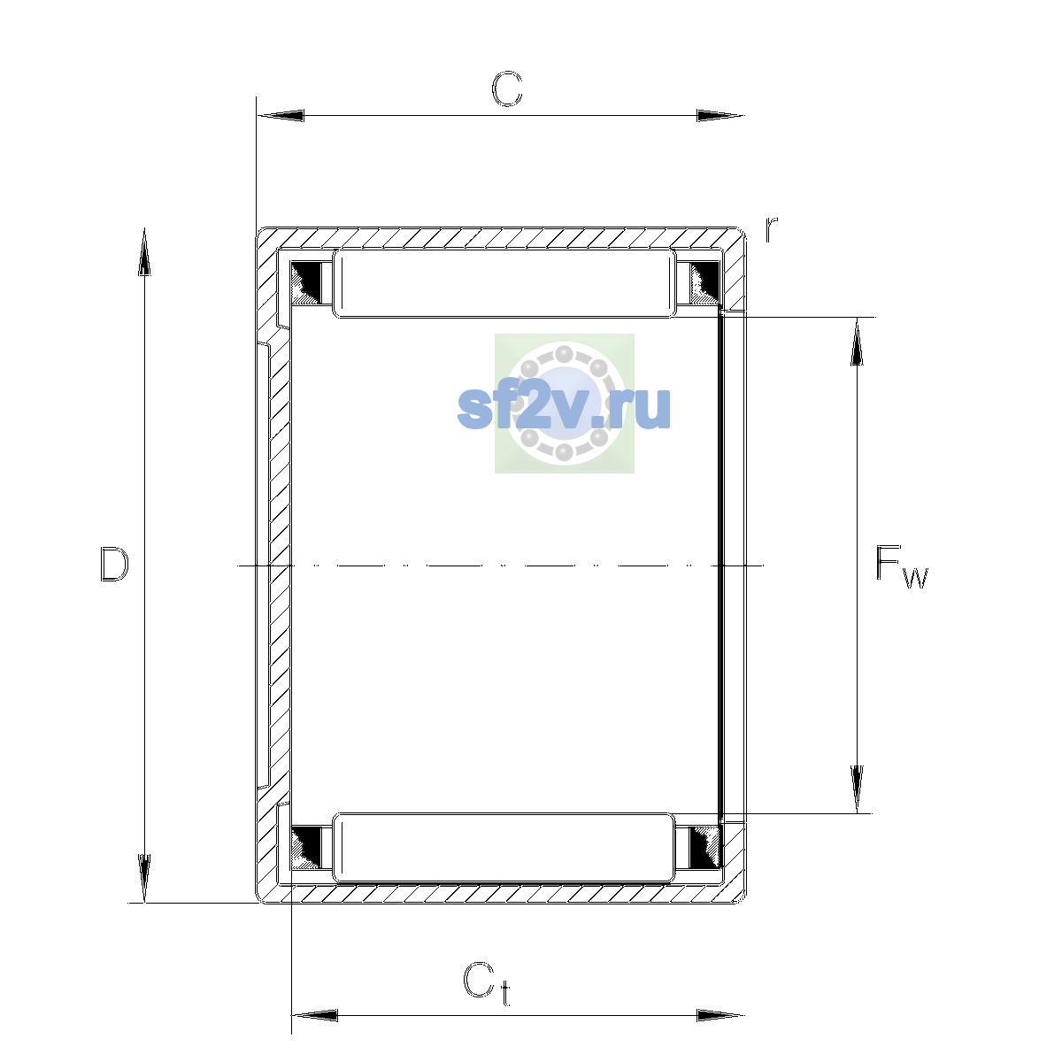 Схема подшипника BK1010-B-L271