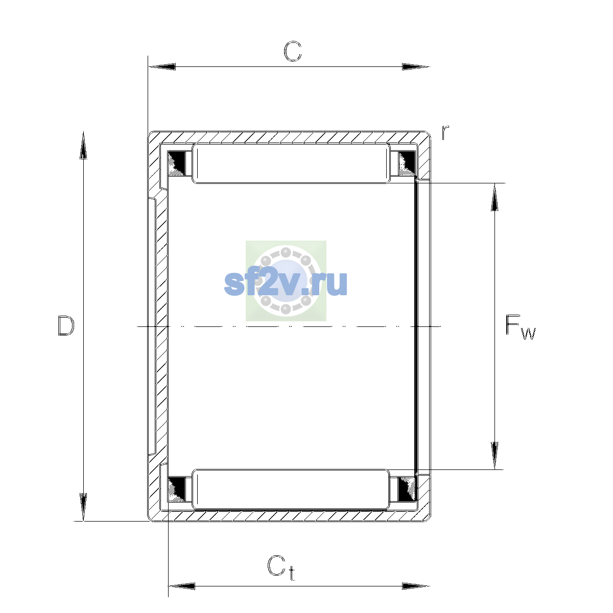 Схема подшипника BK1015