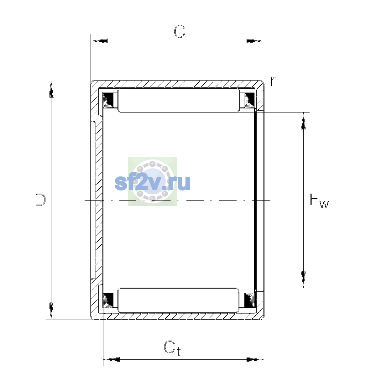 Схема подшипника BK1210