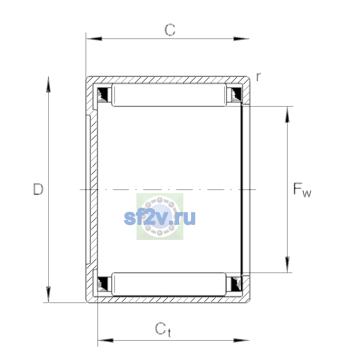Схема подшипника BK3026-L271