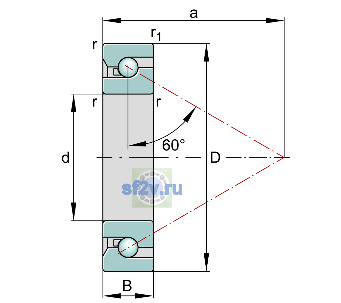 Схема подшипника BSB1747-SU-XL-L055