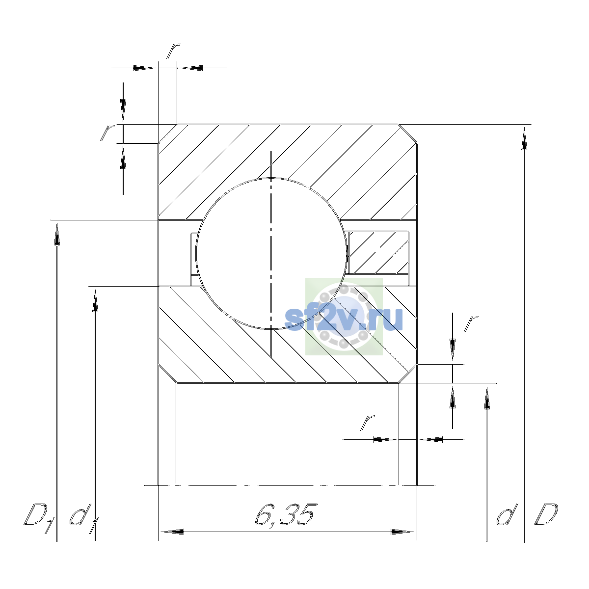 Схема подшипника CSCA045