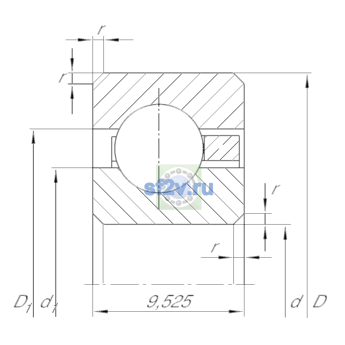 Схема подшипника CSCC045
