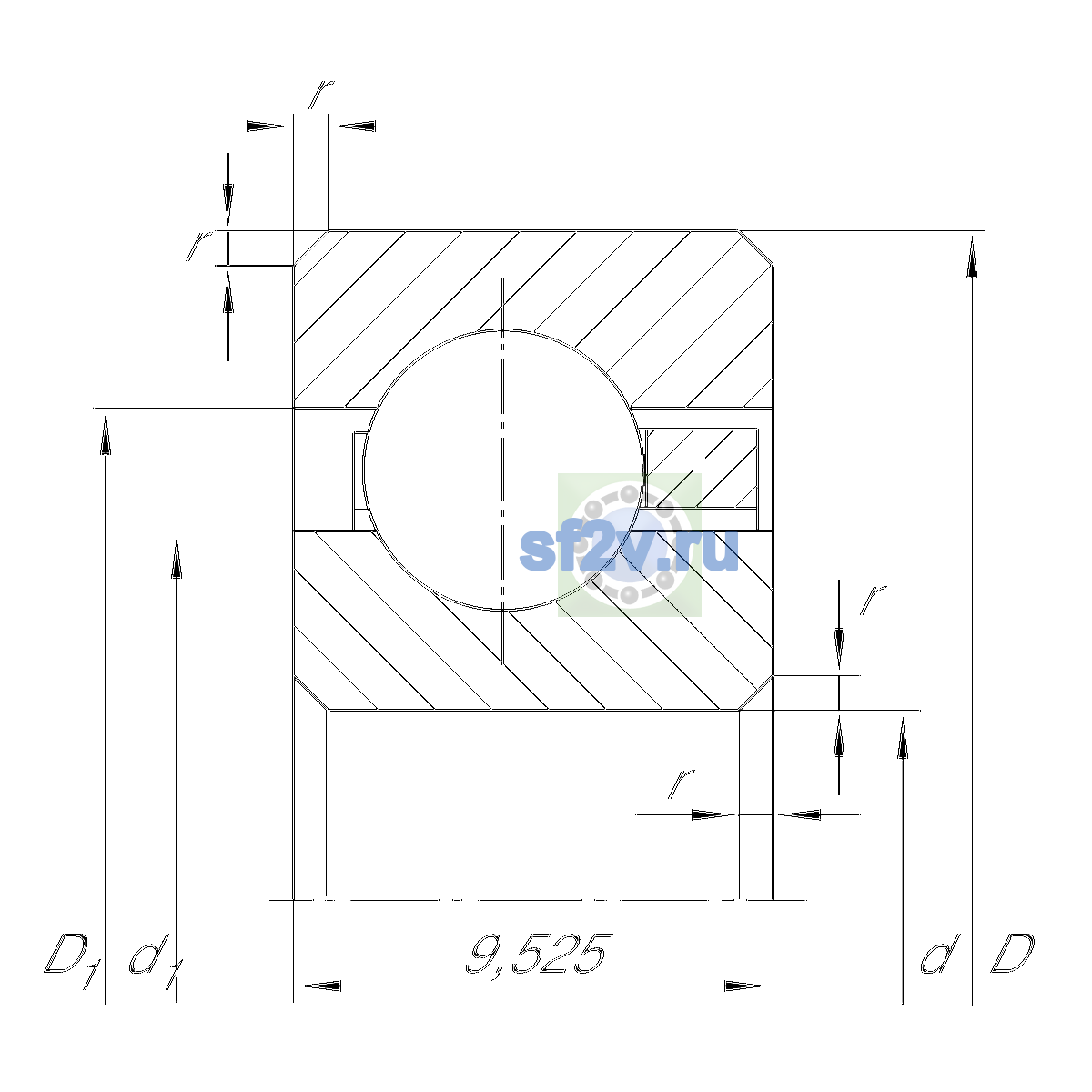 Схема подшипника CSCC055