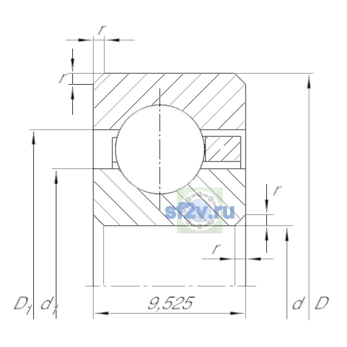 Схема подшипника CSCC060