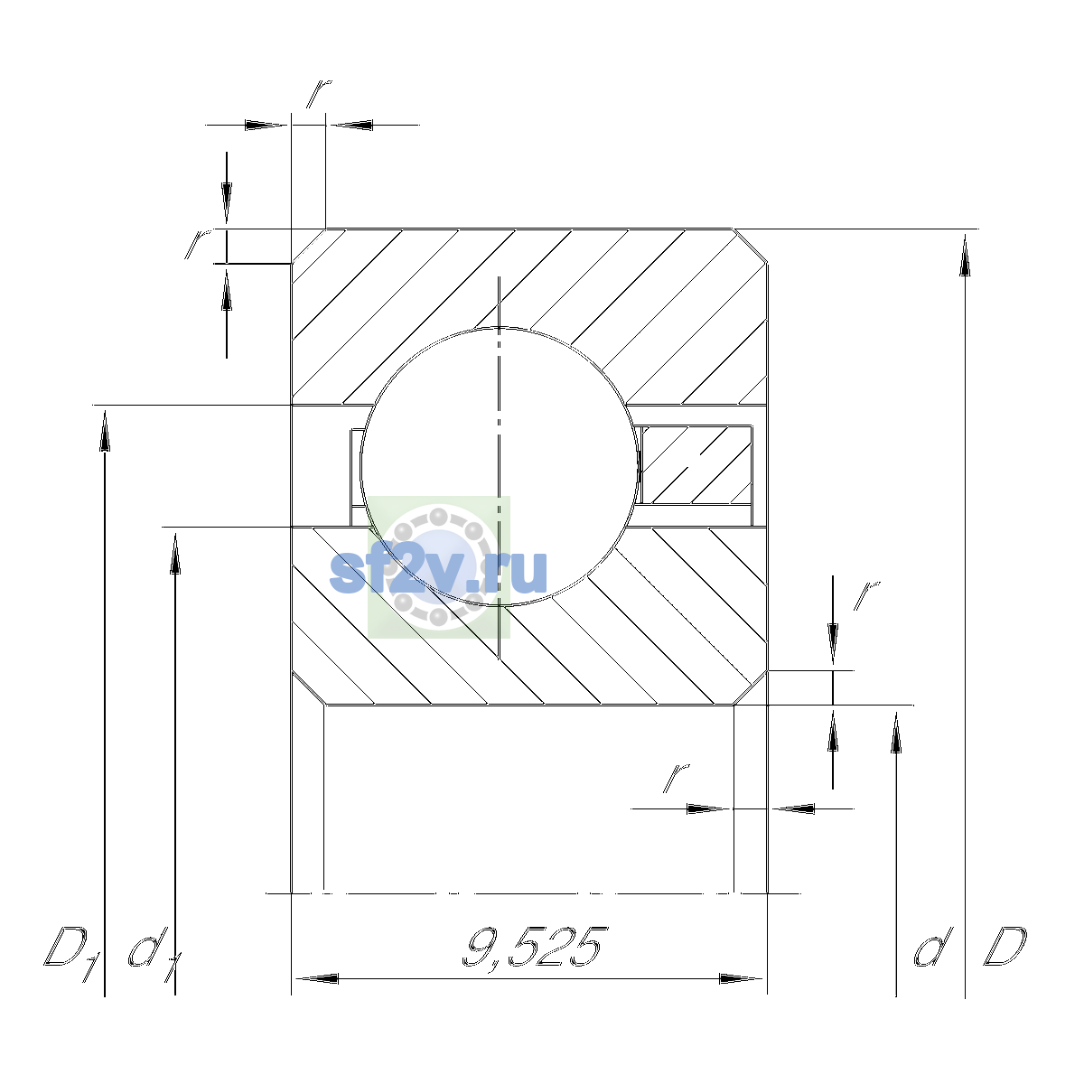 Схема подшипника CSCC075