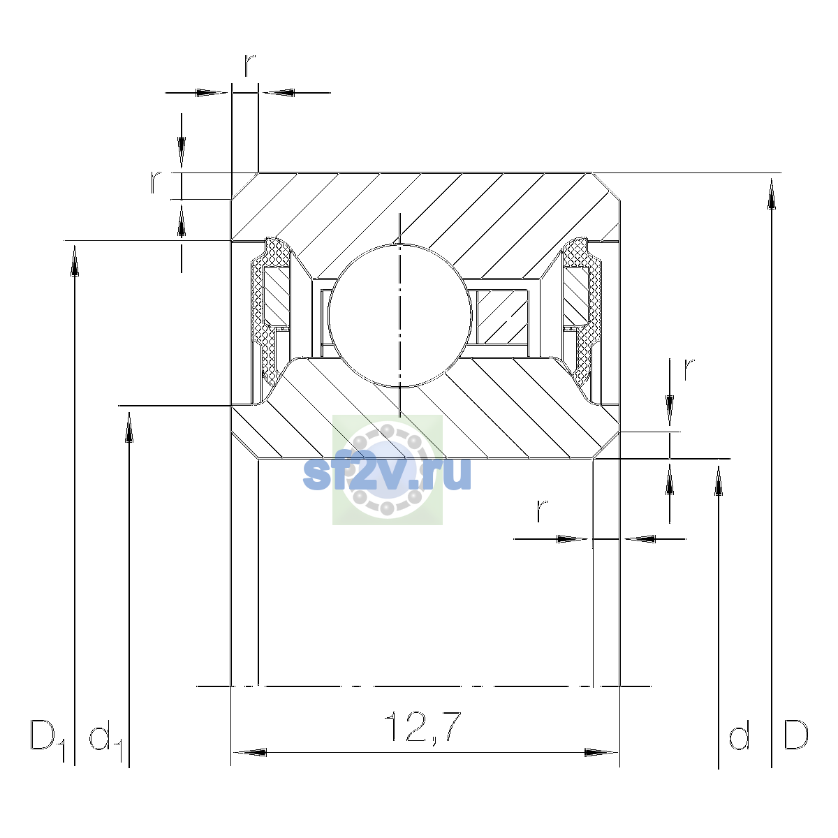 Схема подшипника CSCU040-2RS