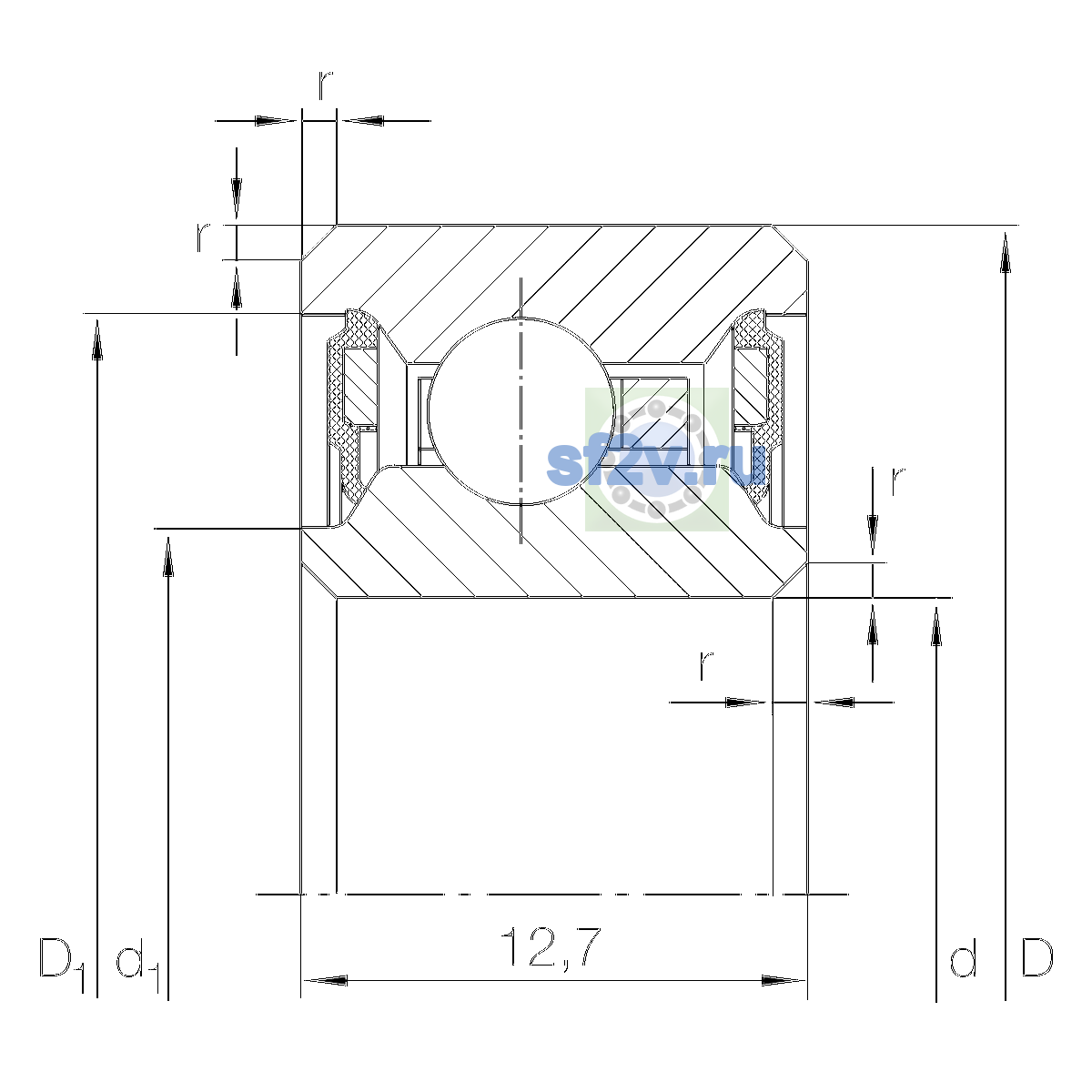 Схема подшипника CSCU055-2RS