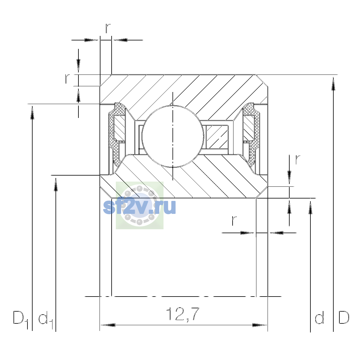 Схема подшипника CSCU060-2RS