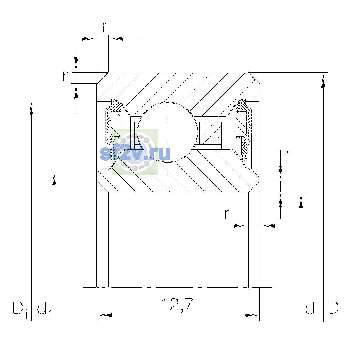 Схема подшипника CSCU100-2RS