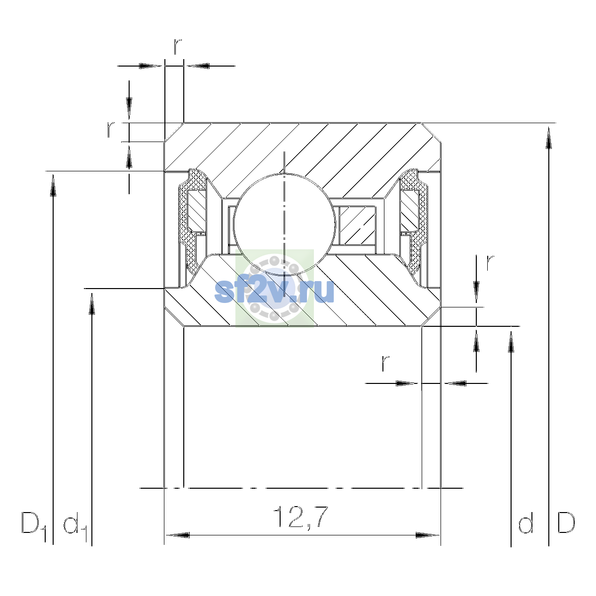 Схема подшипника CSCU110-2RS